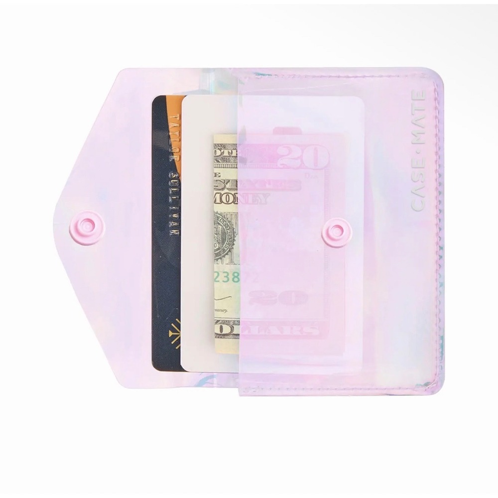 Case-Mate MagSafe Snap Wallet Soap Bubble Iridescent Magnetic Card Holder New
